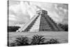 ¡Viva Mexico! B&W Collection - El Castillo Pyramid II - Chichen Itza-Philippe Hugonnard-Stretched Canvas