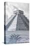 ¡Viva Mexico! B&W Collection - El Castillo Pyramid III - Chichen Itza-Philippe Hugonnard-Stretched Canvas