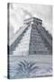 ¡Viva Mexico! B&W Collection - El Castillo Pyramid III - Chichen Itza-Philippe Hugonnard-Stretched Canvas