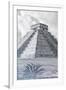 ¡Viva Mexico! B&W Collection - El Castillo Pyramid III - Chichen Itza-Philippe Hugonnard-Framed Photographic Print