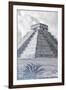 ¡Viva Mexico! B&W Collection - El Castillo Pyramid III - Chichen Itza-Philippe Hugonnard-Framed Photographic Print