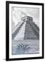 ¡Viva Mexico! B&W Collection - El Castillo Pyramid III - Chichen Itza-Philippe Hugonnard-Framed Photographic Print