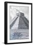¡Viva Mexico! B&W Collection - El Castillo Pyramid III - Chichen Itza-Philippe Hugonnard-Framed Photographic Print