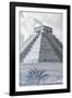 ¡Viva Mexico! B&W Collection - El Castillo Pyramid III - Chichen Itza-Philippe Hugonnard-Framed Photographic Print