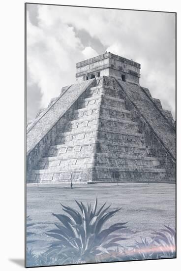 ¡Viva Mexico! B&W Collection - El Castillo Pyramid III - Chichen Itza-Philippe Hugonnard-Mounted Photographic Print