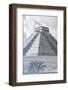 ¡Viva Mexico! B&W Collection - El Castillo Pyramid III - Chichen Itza-Philippe Hugonnard-Framed Photographic Print