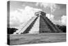 ¡Viva Mexico! B&W Collection - El Castillo Pyramid in Chichen Itza I-Philippe Hugonnard-Stretched Canvas