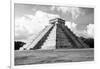 ¡Viva Mexico! B&W Collection - El Castillo Pyramid in Chichen Itza I-Philippe Hugonnard-Framed Photographic Print