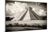 ¡Viva Mexico! B&W Collection - El Castillo Pyramid in Chichen Itza II-Philippe Hugonnard-Mounted Photographic Print