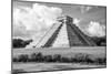 ¡Viva Mexico! B&W Collection - El Castillo Pyramid in Chichen Itza III-Philippe Hugonnard-Mounted Photographic Print