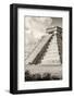 ¡Viva Mexico! B&W Collection - El Castillo Pyramid in Chichen Itza IV-Philippe Hugonnard-Framed Photographic Print