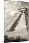 ¡Viva Mexico! B&W Collection - El Castillo Pyramid in Chichen Itza IV-Philippe Hugonnard-Mounted Premium Photographic Print