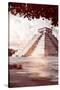 ¡Viva Mexico! B&W Collection - El Castillo Pyramid in Chichen Itza IX-Philippe Hugonnard-Stretched Canvas