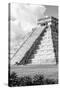 ¡Viva Mexico! B&W Collection - El Castillo Pyramid in Chichen Itza V-Philippe Hugonnard-Stretched Canvas