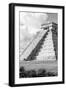 ¡Viva Mexico! B&W Collection - El Castillo Pyramid in Chichen Itza V-Philippe Hugonnard-Framed Premium Photographic Print