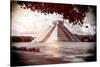 ¡Viva Mexico! B&W Collection - El Castillo Pyramid in Chichen Itza VI-Philippe Hugonnard-Stretched Canvas