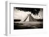 ¡Viva Mexico! B&W Collection - El Castillo Pyramid in Chichen Itza VII-Philippe Hugonnard-Framed Photographic Print