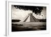 ¡Viva Mexico! B&W Collection - El Castillo Pyramid in Chichen Itza VII-Philippe Hugonnard-Framed Photographic Print