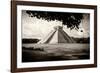 ¡Viva Mexico! B&W Collection - El Castillo Pyramid in Chichen Itza VII-Philippe Hugonnard-Framed Photographic Print