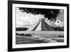 ¡Viva Mexico! B&W Collection - El Castillo Pyramid in Chichen Itza VIII-Philippe Hugonnard-Framed Photographic Print