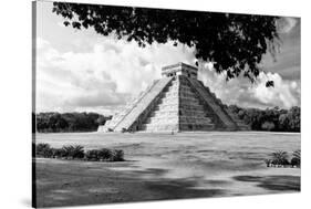 ¡Viva Mexico! B&W Collection - El Castillo Pyramid in Chichen Itza VIII-Philippe Hugonnard-Stretched Canvas