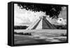 ¡Viva Mexico! B&W Collection - El Castillo Pyramid in Chichen Itza VIII-Philippe Hugonnard-Framed Stretched Canvas