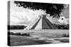 ¡Viva Mexico! B&W Collection - El Castillo Pyramid in Chichen Itza VIII-Philippe Hugonnard-Stretched Canvas