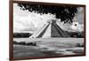 ¡Viva Mexico! B&W Collection - El Castillo Pyramid in Chichen Itza VIII-Philippe Hugonnard-Framed Photographic Print