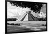 ¡Viva Mexico! B&W Collection - El Castillo Pyramid in Chichen Itza VIII-Philippe Hugonnard-Framed Photographic Print