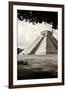 ¡Viva Mexico! B&W Collection - El Castillo Pyramid in Chichen Itza X-Philippe Hugonnard-Framed Premium Photographic Print