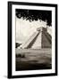 ¡Viva Mexico! B&W Collection - El Castillo Pyramid in Chichen Itza X-Philippe Hugonnard-Framed Premium Photographic Print