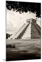 ¡Viva Mexico! B&W Collection - El Castillo Pyramid in Chichen Itza X-Philippe Hugonnard-Mounted Premium Photographic Print
