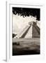 ¡Viva Mexico! B&W Collection - El Castillo Pyramid in Chichen Itza X-Philippe Hugonnard-Framed Photographic Print