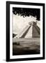 ¡Viva Mexico! B&W Collection - El Castillo Pyramid in Chichen Itza X-Philippe Hugonnard-Framed Photographic Print