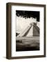 ¡Viva Mexico! B&W Collection - El Castillo Pyramid in Chichen Itza X-Philippe Hugonnard-Framed Photographic Print