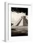 ¡Viva Mexico! B&W Collection - El Castillo Pyramid in Chichen Itza X-Philippe Hugonnard-Framed Photographic Print