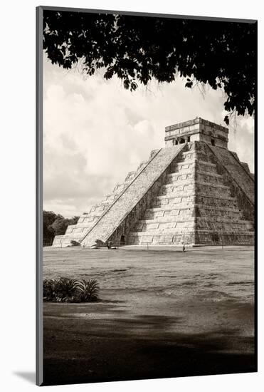 ¡Viva Mexico! B&W Collection - El Castillo Pyramid in Chichen Itza X-Philippe Hugonnard-Mounted Photographic Print