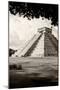 ¡Viva Mexico! B&W Collection - El Castillo Pyramid in Chichen Itza X-Philippe Hugonnard-Mounted Photographic Print