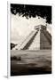 ¡Viva Mexico! B&W Collection - El Castillo Pyramid in Chichen Itza X-Philippe Hugonnard-Framed Photographic Print