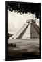 ¡Viva Mexico! B&W Collection - El Castillo Pyramid in Chichen Itza X-Philippe Hugonnard-Framed Photographic Print