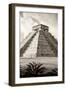 ?Viva Mexico! B&W Collection - El Castillo Pyramid IV - Chichen Itza-Philippe Hugonnard-Framed Photographic Print