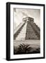 ?Viva Mexico! B&W Collection - El Castillo Pyramid IV - Chichen Itza-Philippe Hugonnard-Framed Photographic Print