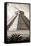 ?Viva Mexico! B&W Collection - El Castillo Pyramid IV - Chichen Itza-Philippe Hugonnard-Framed Stretched Canvas