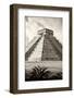 ?Viva Mexico! B&W Collection - El Castillo Pyramid IV - Chichen Itza-Philippe Hugonnard-Framed Photographic Print