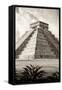 ?Viva Mexico! B&W Collection - El Castillo Pyramid IV - Chichen Itza-Philippe Hugonnard-Framed Stretched Canvas