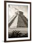 ?Viva Mexico! B&W Collection - El Castillo Pyramid IV - Chichen Itza-Philippe Hugonnard-Framed Photographic Print