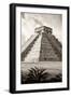 ?Viva Mexico! B&W Collection - El Castillo Pyramid IV - Chichen Itza-Philippe Hugonnard-Framed Premium Photographic Print