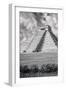¡Viva Mexico! B&W Collection - El Castillo Pyramid IX - Chichen Itza-Philippe Hugonnard-Framed Photographic Print