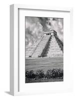 ¡Viva Mexico! B&W Collection - El Castillo Pyramid IX - Chichen Itza-Philippe Hugonnard-Framed Photographic Print