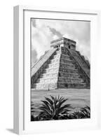 ¡Viva Mexico! B&W Collection - El Castillo Pyramid V - Chichen Itza-Philippe Hugonnard-Framed Photographic Print